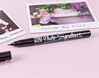 Bolígrafo para firma fotográfica: tinta permanente negra para fotos Instax
