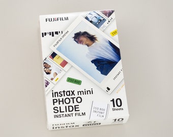 Fujifilm Instax Mini Film PHOTO SLIDE 10 sheets. For Instax Mini 99, 12, 11, 40, 8, 7s, 25, 50s, 70, Neo 90, Evo. Film for Instax Mini.