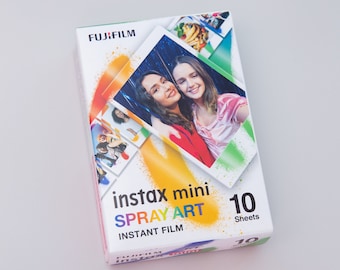 Fujifilm Instax Mini Film Spray Art 10 feuilles. Pour Fujifilm Instax Mini 40, 11, 7, 8, 9, 25, 50, 70, 90, Evo. Film instantané 2 x 3 po.