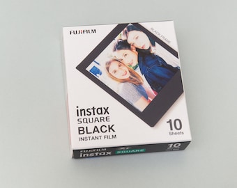 Fujifilm Instax Square Film: Black Frame, 10 Sheets. Photo Film for Instax SQ camera.