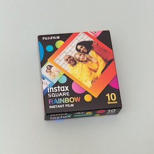 Fujifilm Instax Square film Rainbow. Instant Film. For Instax SQ1, SQ20, SQ10, SQ6, SQ40, Share SP-3 printer, Lomo’Instant Square.