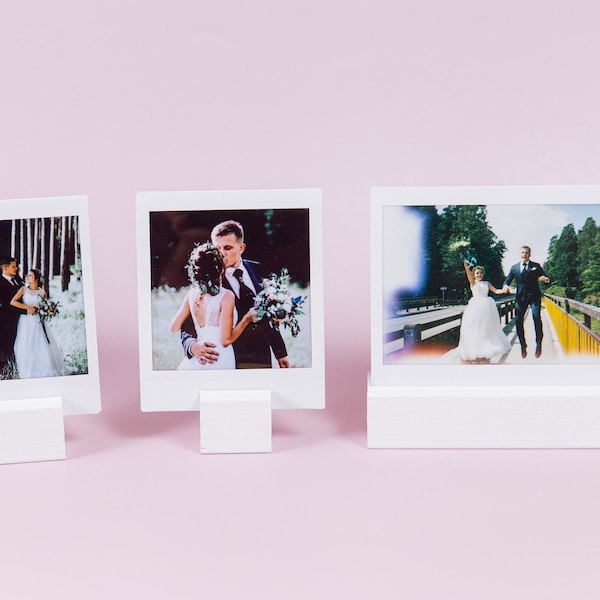 Porte-photo pour photos Fujifilm Instax Mini, Instax SQ ou Instax Wide. Support photo Instax. Porte-photo en bois. Affichage photo, porte-carte.