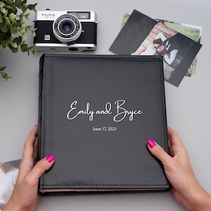 Custom 4x6 Photo Album 200 Photos. Personalized Photo Album Pockets for 200 10x15 cm Pictures. Wedding Album. Black Photo Album with Sleeves