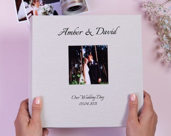 Personalized Photo Album for 200 4x6 Photos. Custom Linen Album with 200 Sleeves. Slip-in Pocket Album. Personalized Gift. Wedding Album