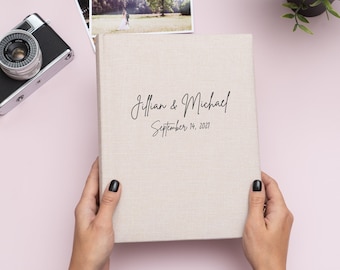 Custom Photo Album 4x6 for 100, 200 or 300 Photos. Personalized Linen Photo Album. Slip-in Wedding Photo Album 4x6 in / 10x15 cm Photos.