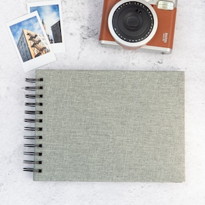 Instax Mini Photo Album for 60 Fujifilm Instax Mini or 40 Instax SQ photos. Spiral Bound Album with Linen Cover. Wedding Photo Album.