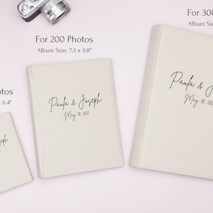 Custom Photo Album 4x6 for 100, 200 or 300 Photos. Photo Album with Sleeves. Slip-in Wedding Photo Album. Personalized Gift Beż