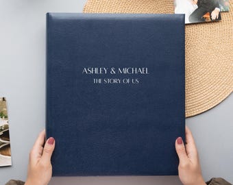Personalisierte Leder Fotoalbum Mappe - 4x6 Slip-in Sleeves, Hochzeits-Sammelalbum. Für 80 – 320 Fotos (10 x 15 cm). Personalisierter 4 Ringbuch aus Leder