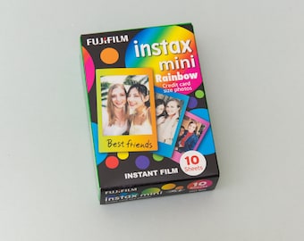 Fujifilm Instax Mini Film Rainbow 10 feuilles. Pour Fujifilm Instax Mini 40, 11, 9, 7 s, 8, 25, 70, Neo 90, Mini Evo, Leica Sofort. Film instantané
