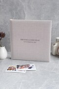Personalized Linen Wedding Guest Book: Engraved Polaroid Guestbook with 60 or 100 Pages product logo