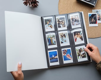 Instax Mini-Fotoalbum für 360 Fotos. Großes Polaroid Album für 2x3 Fotos mit Einsteckhüllen und individuellem Cover