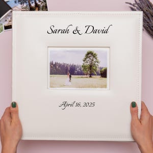 Personalized 500 or 600 Photo Wedding Album: 4x6 Slip-In PU Leather Album 10x15 cm Pictures. Large Pocket Photo Album