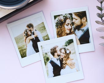Aangepaste vierkante Instax-fotoafdrukken: retro Fujifilm-film. Polaroid-fotoafdrukken. Verander digitale foto's in echte polaroidfoto's