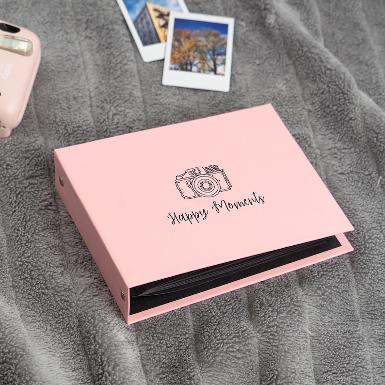 Fujifilm Instax Mini Album for 40, 60, 80 or 100 Photos. For Fujifilm Instax Mini 8, 9, 11, 40, 90. Instax Photo Book. Personalized Album. Pastel Pink