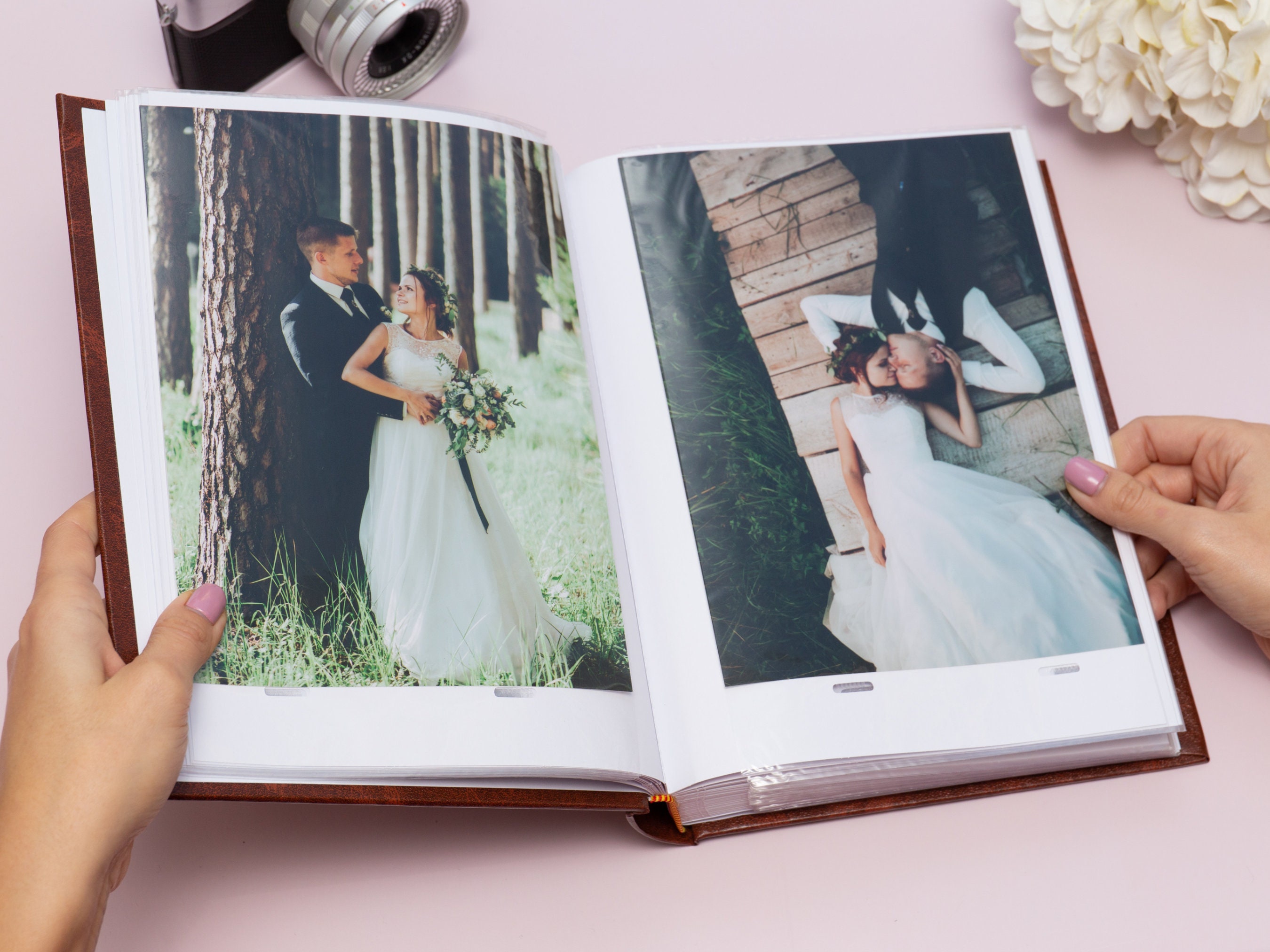 6x8 Photo Album for 50 or 100 Photos. Personalized Wedding