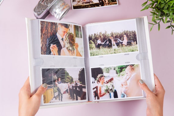 Custom Photo Album 4x6 for 100, 200 or 300 Photos. Photo Album With  Sleeves. Slip-in Wedding Photo Album. Personalized Gift 