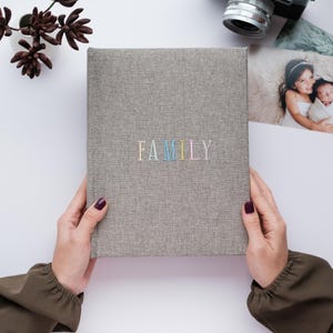 Family Photo Album 4x6 for 200 or 300 Photos. Embroidered Photo Album. Slip-in Pockets for 4x6 in / 10x15 cm Photos