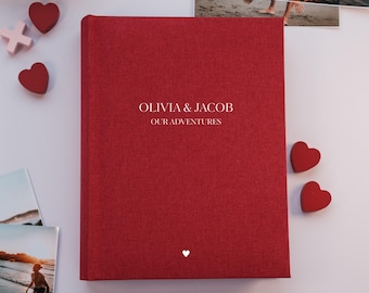 Personalisiertes Fotoalbum 100x160 in Leinen Einsteckalbum für 200 oder 300 Fotos. Geschenk für Sie oder Ihn