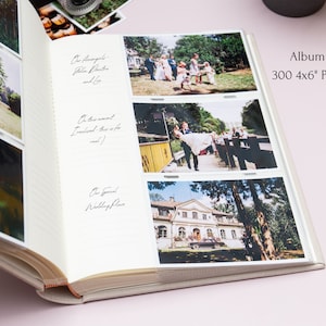 Custom Photo Album 4x6 for 100, 200 or 300 Photos. Photo Album with Sleeves. Slip-in Wedding Photo Album. Personalized Gift image 5