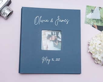 Personalized Photo Album for 400 Photos 4x6". Engraved Photo Album. Large Wedding Album with Vertical and Horizontal Photo Pockets.