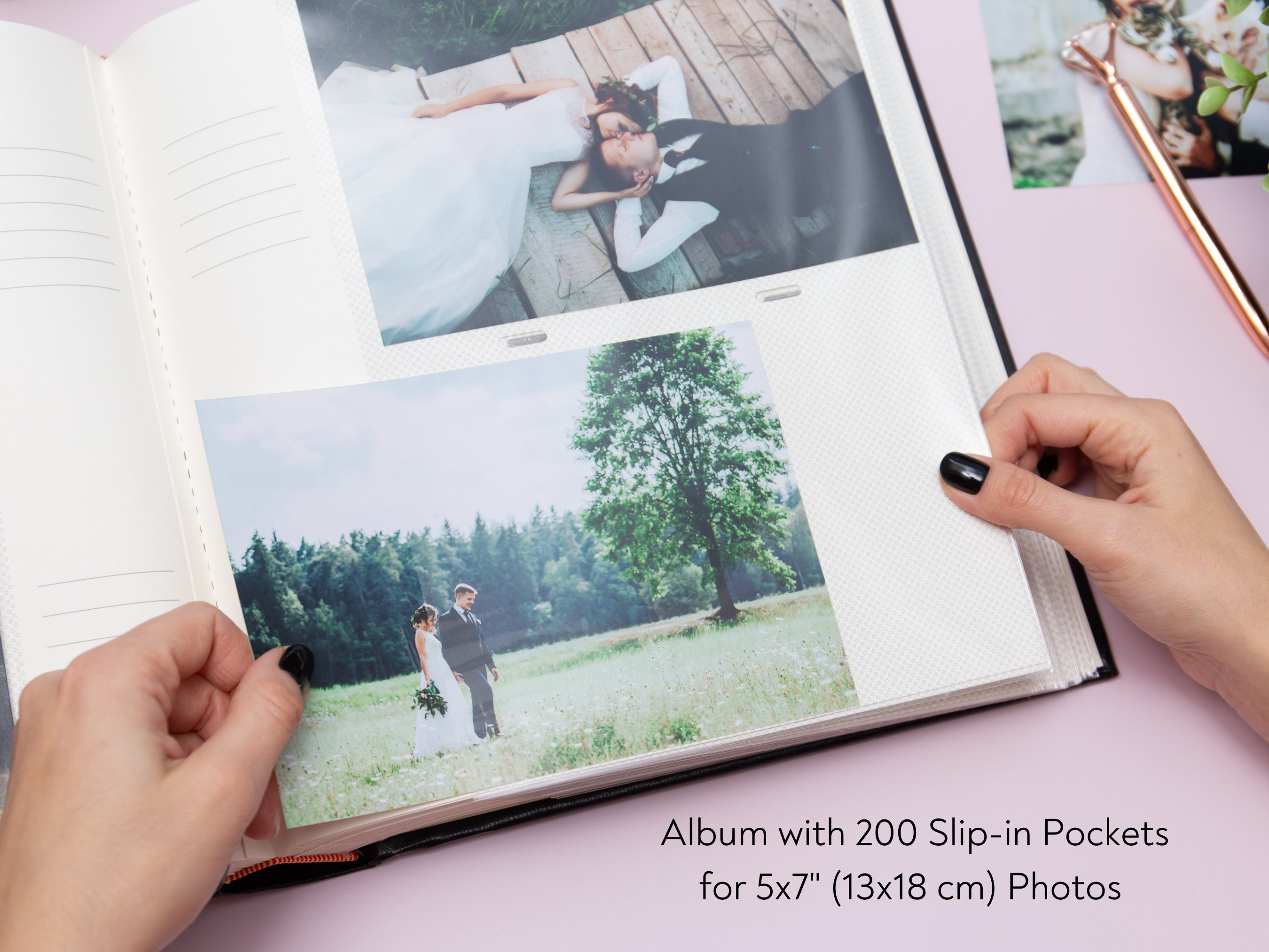 Personalized Photo Album 5x7 for 200 Photos. Pocket Album Photo Album.  Wedding Photo Album With Sleeves for 5x7 13x18 Cm Photos. 