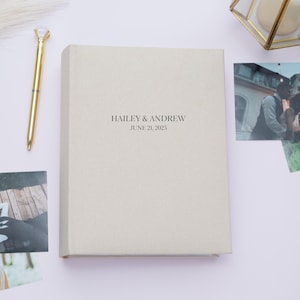 Personalized Photo Album for 300 4x6 Photos. Linen Photo Album with Pockets. Wedding Album for 4x6 in 10x15 cm Photos. Custom Engraved Gift