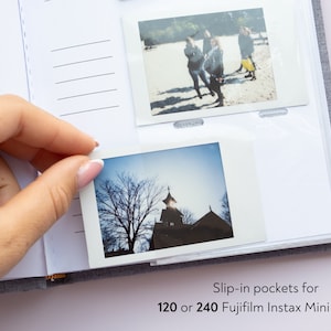Mini album Instax per 120 o 240 foto. Per Fujifilm Instax Mini Foto 2x3 Instax Mini 12, 11, 9, 8, 90, 99, Evo. Mini album personalizzato immagine 6