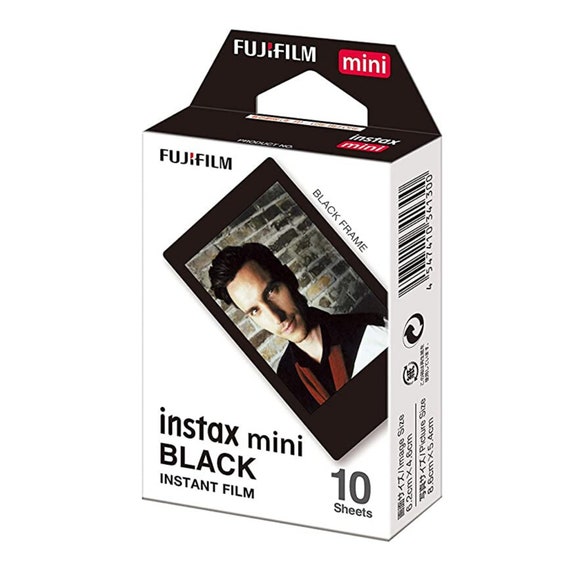 Fujifilm Instax Mini Film Cadre Noir. 10 feuilles. Pour Instax Mini 11, 7s,  8, 9, 25, 50s, 70, Neo 90, 40. Film instantané avec bordure noire. -   France