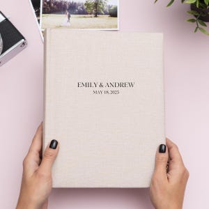 Personalized Linen Photo Album 4x6 for 100, 200 or 300 Photos. Wedding Photo Album with Sleeves. For 4x6&quot; / 10x15 cm Pictures.