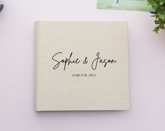 Personalized Photo Album 4x6" for 200 Photos. Linen Photo Album with Pockets for 10x15 cm Photos. Wedding Album.