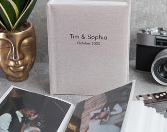 Personalisiertes Jubiläumsfotoalbum 10x6 100 Fotos. Liebesgeschichte Leinen Album. Jahrestag Fotoalbum für Sie oder Ihn