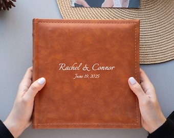 Personalisiertes Fotoalbum 10x16 für 200 oder 300 Fotos. Personalisiertes Lederalbum mit Hüllen. Fotoalbum mit Gravur. Erinnerungsgeschenk 10 x 15 cm Bilder