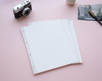 Selbstklebende Fotoalbum Nachfüllseiten: Scrapbook-Einlagen doppelseitig 23,5 x 30,5 cm. Magnethafte Seiten für Fotoalben