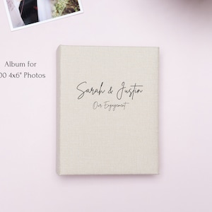 Custom Photo Album 4x6 for 100, 200 or 300 Photos. Photo Album with Sleeves. Slip-in Wedding Photo Album. Personalized Gift zdjęcie 6