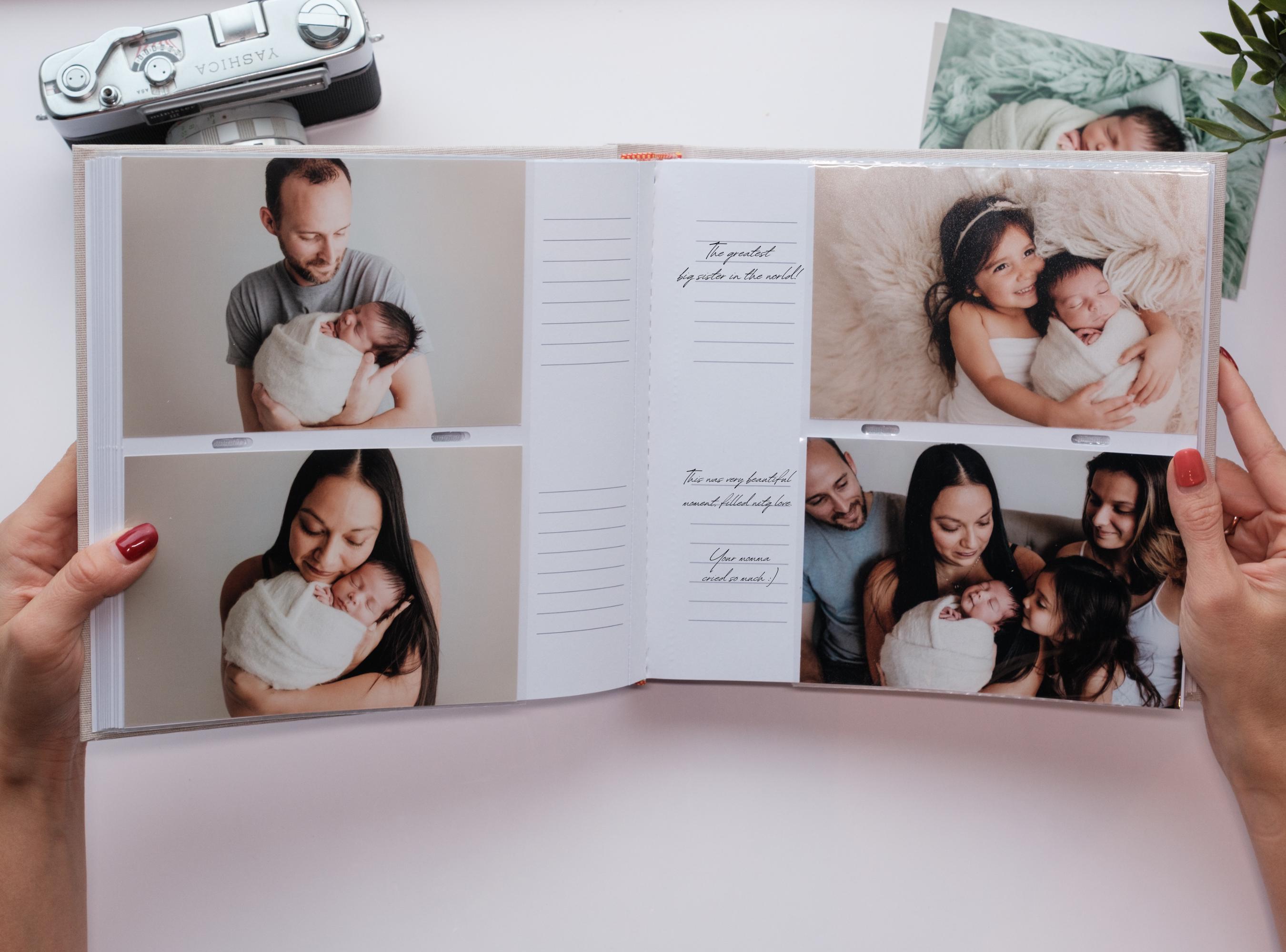 Blau Fotoalbum Mit Leinen-Rücken – Hält 50 Bilder (20,3 X 25,4 Cm) Perfekt In Transparenten Taschen