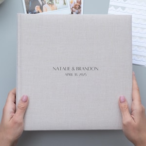 Libro degli ospiti personalizzato per matrimonio. Album fotografico Polaroid personalizzato. Album degli ospiti in lino. Libro degli ospiti per matrimonio. Libro degli ospiti inciso 60/100 pagine.