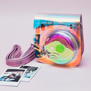 Funda para cámara Instax Mini 12, con correa ajustable. (cristal)