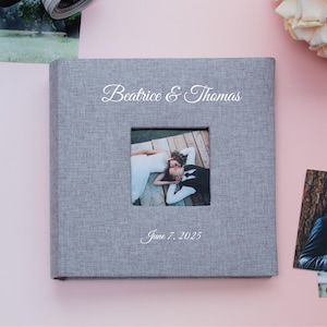 Personalized Photo Album 4x6 for 200 Photos. Linen Photo Album Pockets for 10x15 cm Photos. Custom Wedding Album. Photo Album with Sleeves.