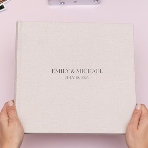 Personalized Wedding Guest Book. Simple Guestbook 40 Pages. Linen Guest Album. Polaroid Guestbook for Wedding. Custom Instax Guestbook