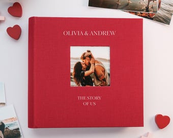 Personalisiertes Fotoalbum 200 4x6 Einsteckfächer. Personalisiertes Fotobuch für Paare. Jubiläumsgeschenk für Sie und Ihn für Fotos in der Größe 10 x 15 cm