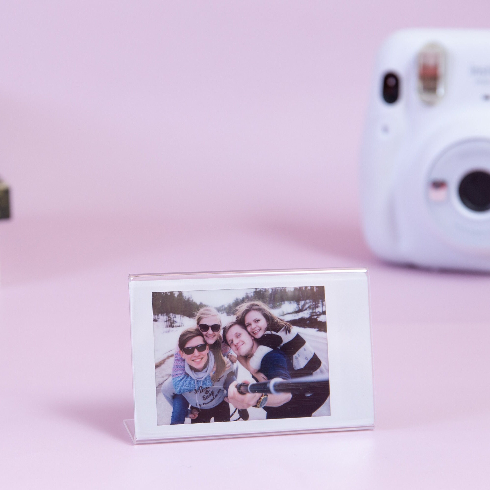 Cornice portafoto in legno foto Fuji Instax Mini o Polaroid 6x9 cm Rosa  Frame