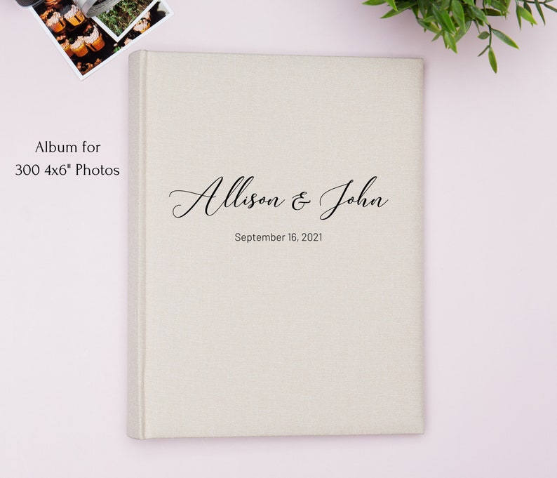 Custom Photo Album 4x6 for 100, 200 or 300 Photos. Photo Album with Sleeves. Slip-in Wedding Photo Album. Personalized Gift imagen 8