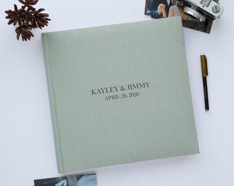 Personalisiertes Leinen Fotoalbum: 500 Fotos 4x6. Individuelles Großes Hochzeitsfotoalbum 10x15cm Fotos. Heiratsalbum mit Hüllen