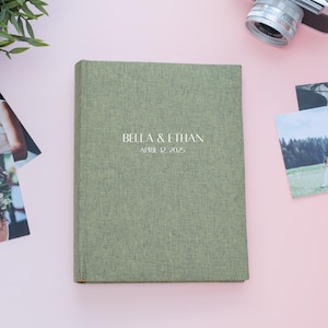 Album fotografico personalizzato per 100, 200 o 300 foto 4x6. Album con buste portafoto. Album fotografico di nozze personalizzato in lino per foto 10x15 cm.