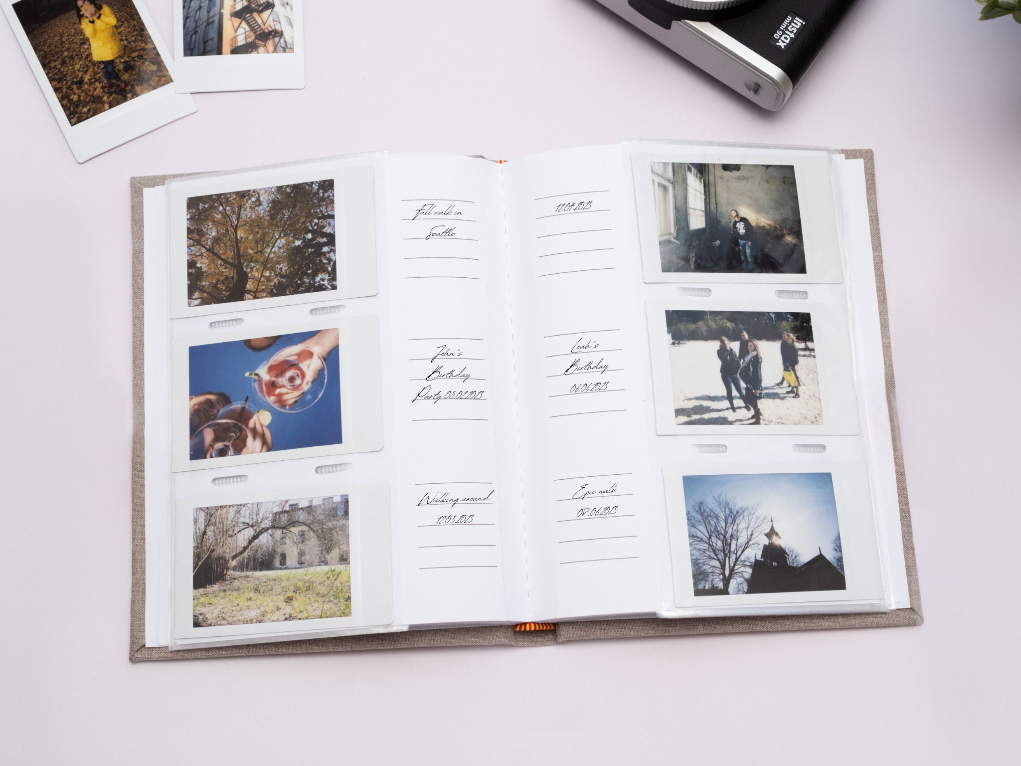 Album de Fotos, Album Fotografico, para Escribir y Pegar Fotografías 10x15,  Polaroid, Fuji Instax. Tapa Personalizable