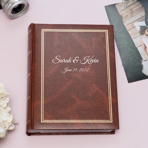 6x8 Photo Album for 50 or 100 Photos. Personalized Wedding Photo Album with Sleeves. Custom Pocket Photo Album for 6x8 in / 15x21 cm Photos.