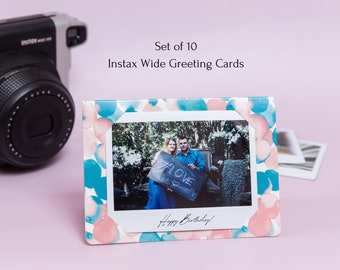 Set of 10 Instax Wide Greeting Cards. Fujifilm Instax Wide Card. Instant Camera Picture Holder. Instax Wide Frame. Birthday Card with Photo.