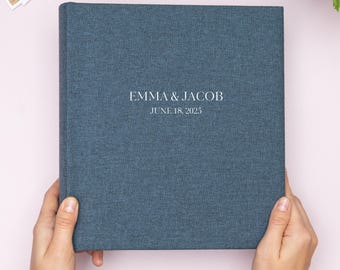 Personalized Photo Album for 200 4x6 in or 4.3x6 in Photos. Custom Linen Cover. Album with Sleeves for 10x15 cm or 11x15 cm Pictures