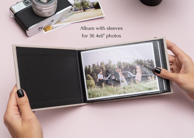 Custom Photo Album for 36 4x6 Photos. Personalized Photo Album with 36 Slip-in Sleeves. Wedding Photo Album. Personalized Gift. Brag Book. image 2