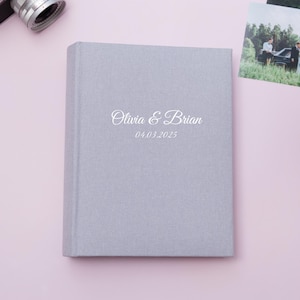 Personalized Photo Album for 300 4x6 Photos. Linen Photo Album with Pockets. Wedding Album for 4x6 in -10x15 cm Photos. Custom Engraved Gift